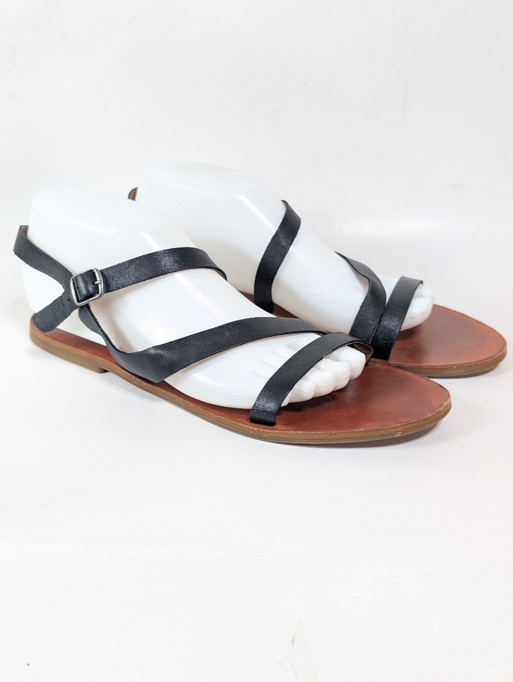 Lucky Brand Women’s Black Double Strap Flat Gladiator Sandal Size 9.5M